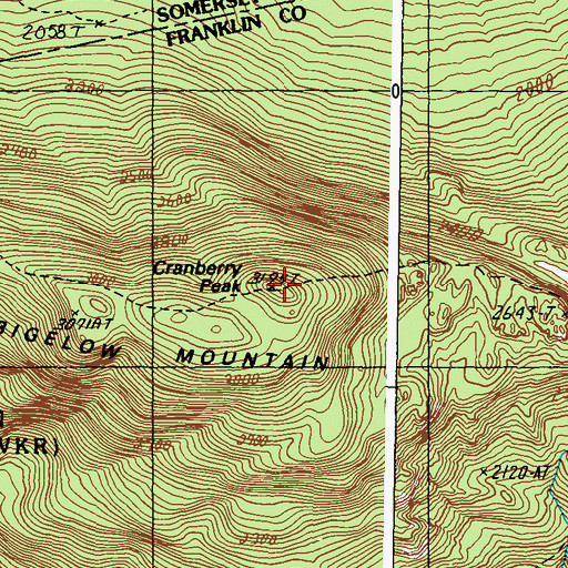 Topographic Map of Cranberry Peak, ME