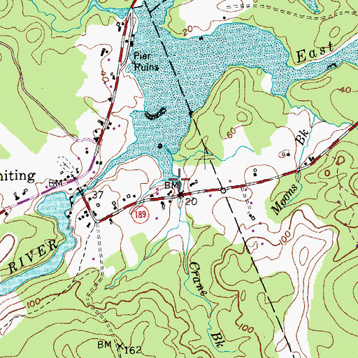 Topographic Map of Crane Brook, ME