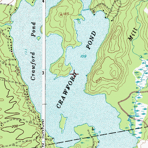 Topographic Map of Crawford Pond, ME