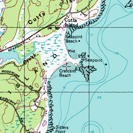 Topographic Map of Crescent Beach, ME