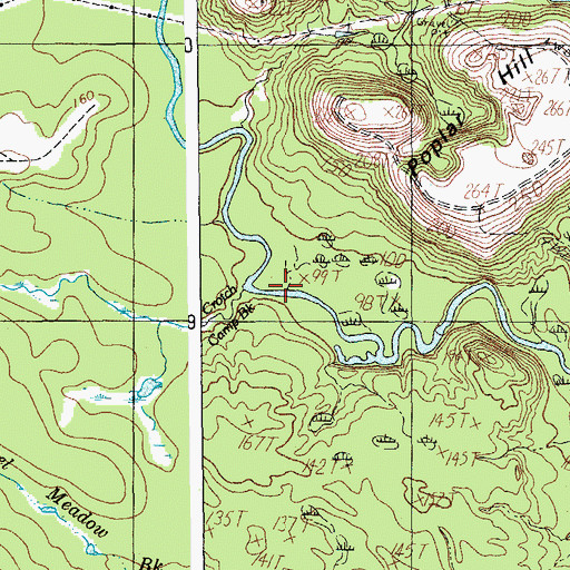 Topographic Map of Crotch Camp Brook, ME