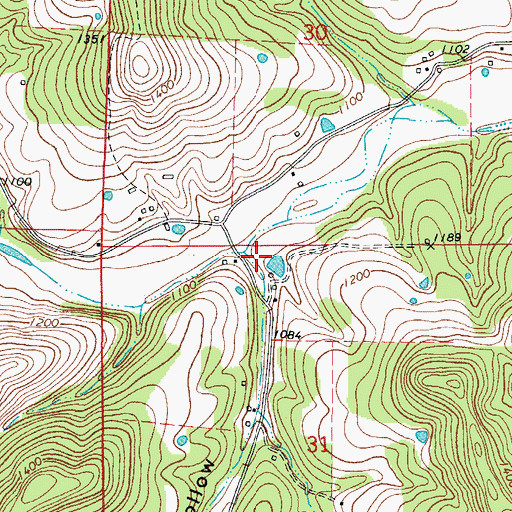 Topographic Map of Winona Hollow, AR