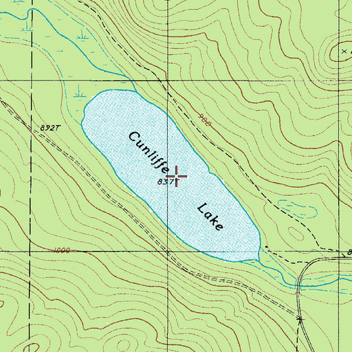 Topographic Map of Cunliffe Lake, ME