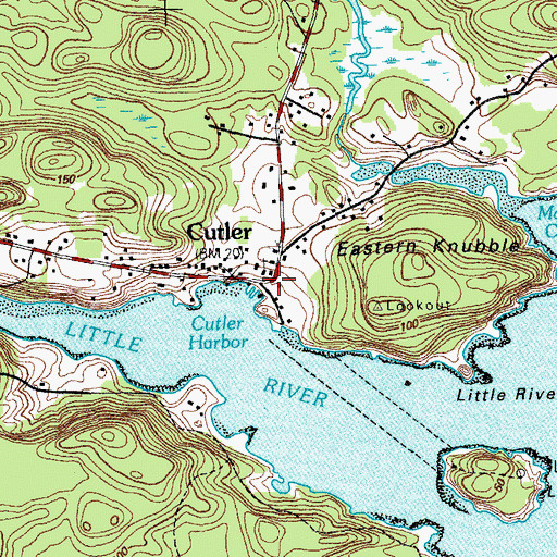 Topographic Map of Cutler, ME