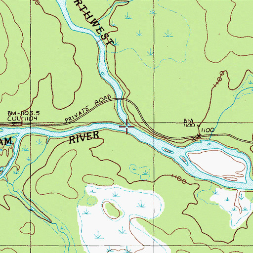 Topographic Map of Daaquam River, ME