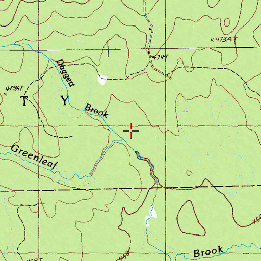 Topographic Map of Daggett Brook, ME