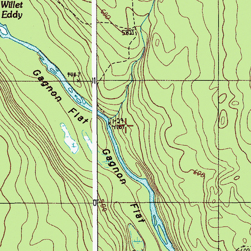 Topographic Map of Davis Brook, ME