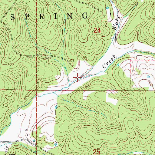 Topographic Map of Wolf Creek, AR