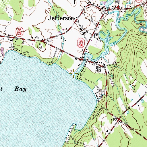 Topographic Map of Davis Stream, ME
