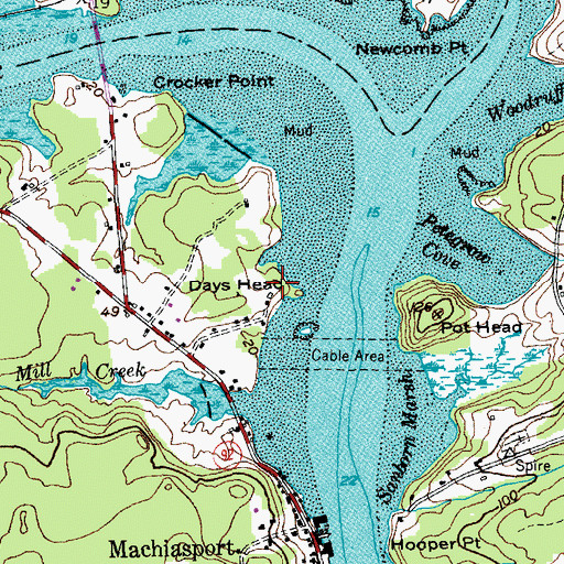 Topographic Map of Days Head, ME