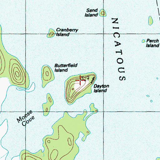 Topographic Map of Dayton Island, ME