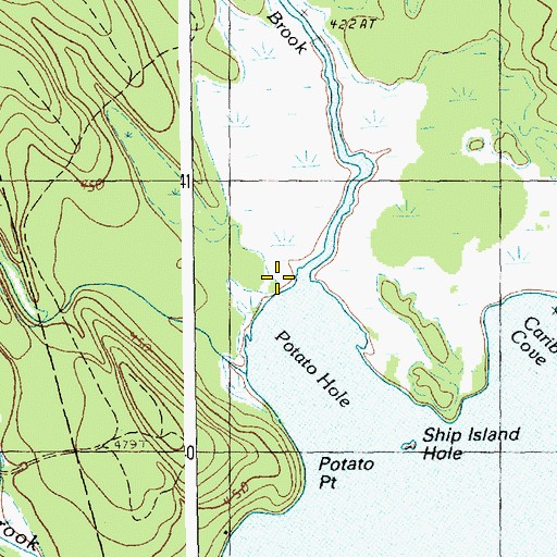 Topographic Map of Dead Brook, ME