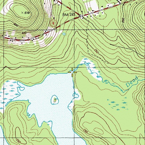 Topographic Map of Dead Stream, ME