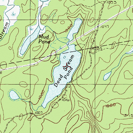Topographic Map of Dead Stream Pond, ME