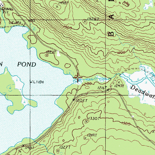 Topographic Map of Deadwater Brook, ME