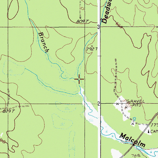 Topographic Map of Deadwater Brook, ME