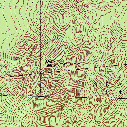 Topographic Map of Deer Mountain, ME