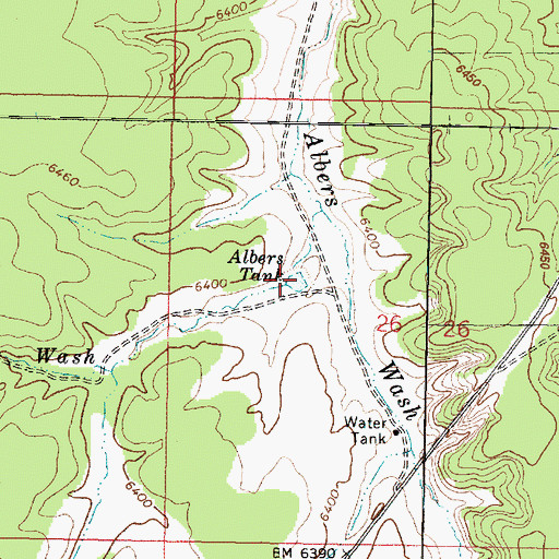 Topographic Map of Albers Tank, AZ