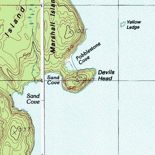 Topographic Map of Devils Head, ME
