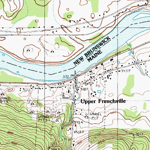 Topographic Map of Dickey Brook, ME