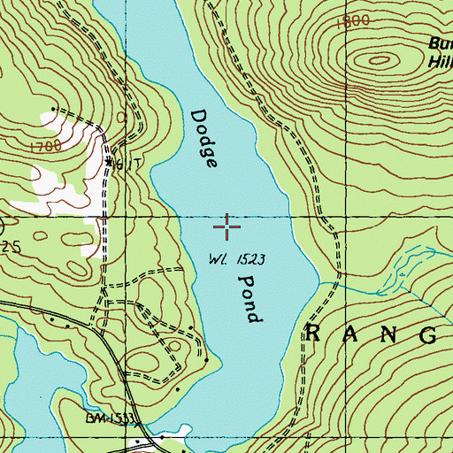 Topographic Map of Dodge Pond, ME