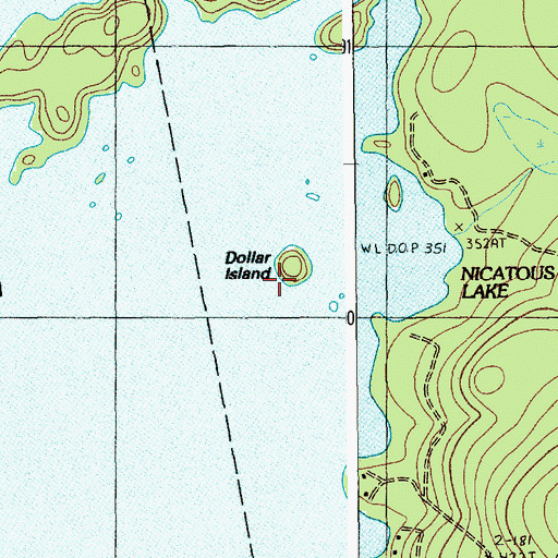 Topographic Map of Dollar Island, ME