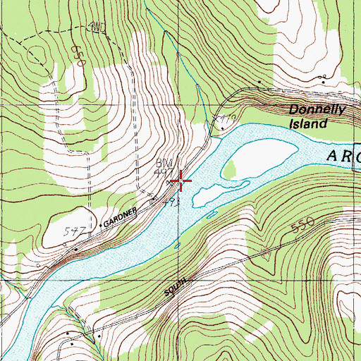 Topographic Map of Donnelly Brook School, ME