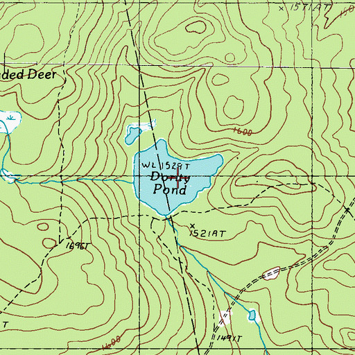 Topographic Map of Dority Pond, ME