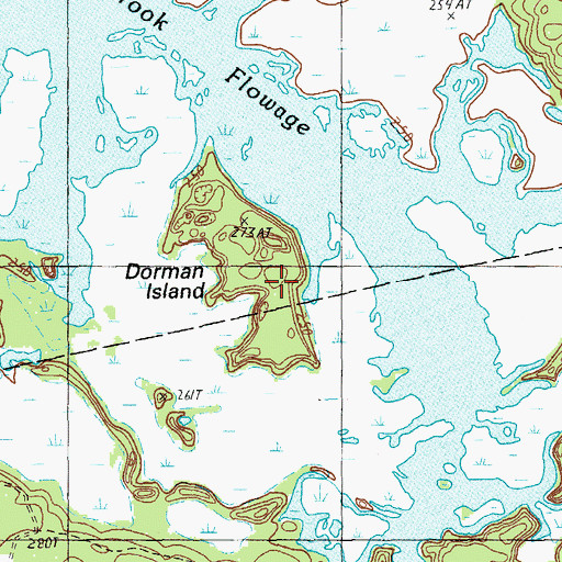 Topographic Map of Dorman Island, ME