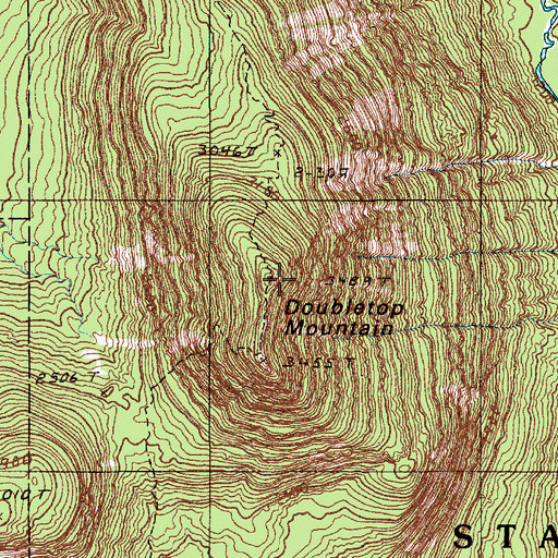 Topographic Map of Doubletop Mountain, ME