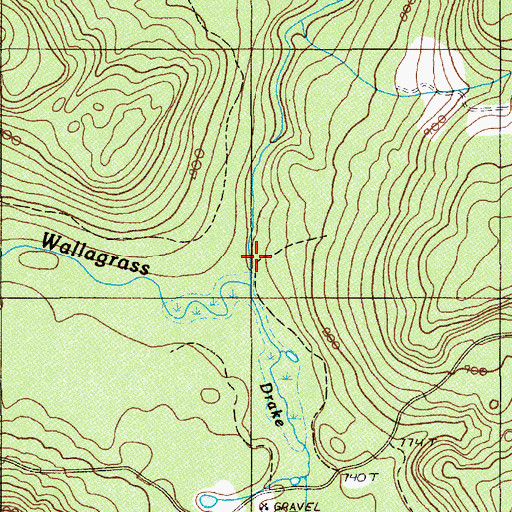 Topographic Map of Drake Brook, ME