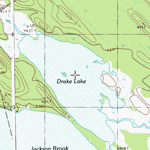 Topographic Map of Drake Lake, ME