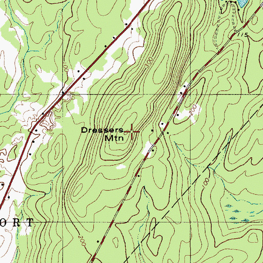 Topographic Map of Dressers Mountain, ME