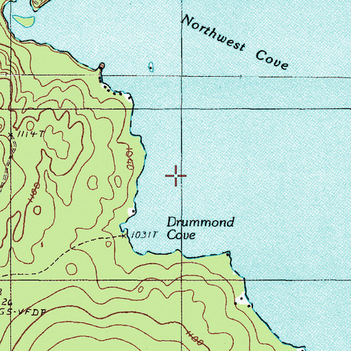 Topographic Map of Drummond Cove, ME
