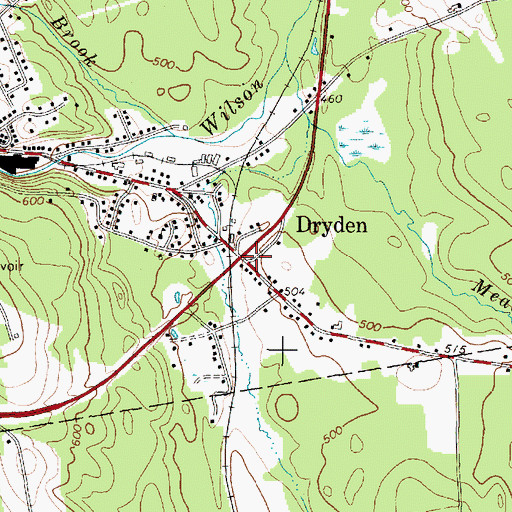 Topographic Map of Dryden, ME