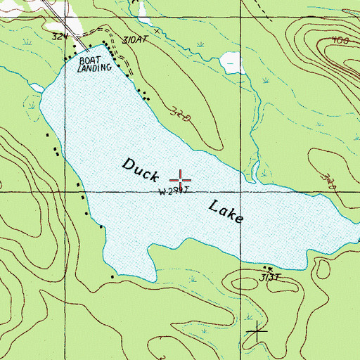 Topographic Map of Duck Lake, ME