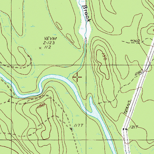 Topographic Map of Dudley Brook, ME