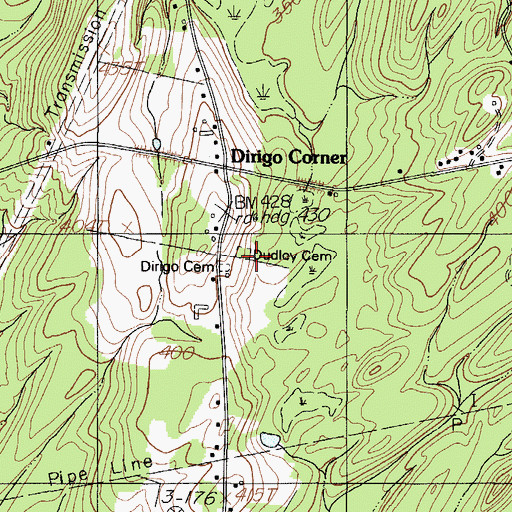 Topographic Map of Dudley Cemetery, ME