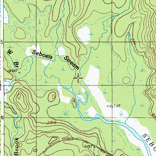 Topographic Map of East Branch Seboeis Stream, ME