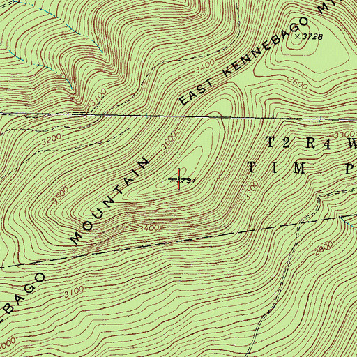 Topographic Map of East Kennebago Mountain, ME