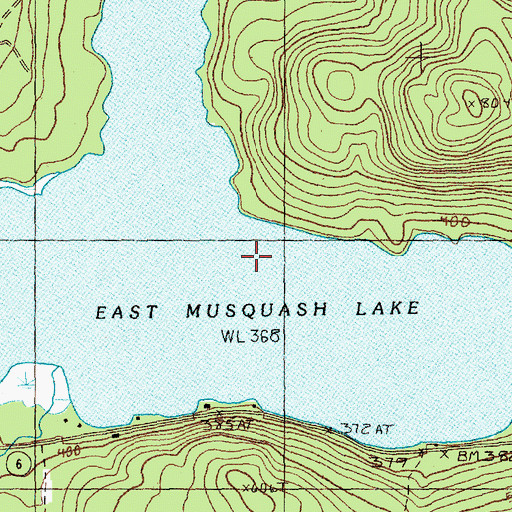 Topographic Map of East Musquash Lake, ME