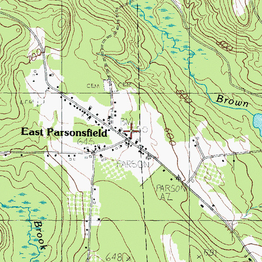Topographic Map of East Parsonsfield, ME