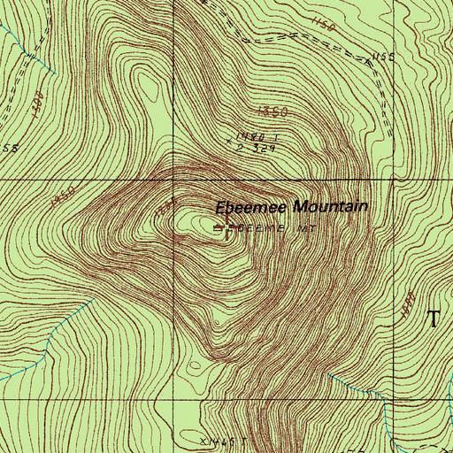 Topographic Map of Ebeemee Mountain, ME