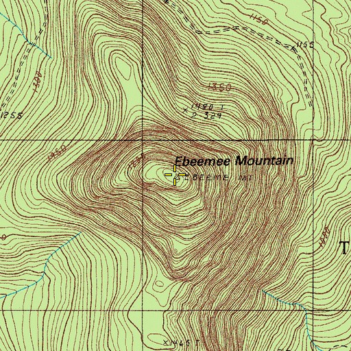Topographic Map of Ebeemee Mountain, ME