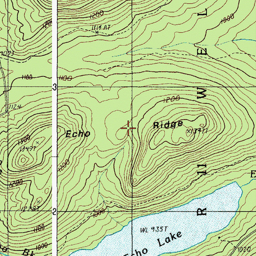 Topographic Map of Echo Ridge, ME