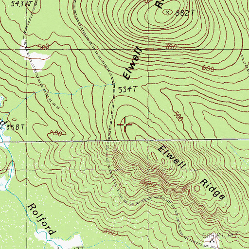 Topographic Map of Elwell Ridge, ME