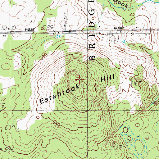 Topographic Map of Estabrook Hill, ME