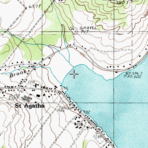 Topographic Map of Factory Brook, ME