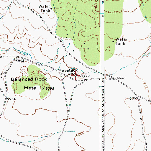 Topographic Map of Haystack Rock, AZ