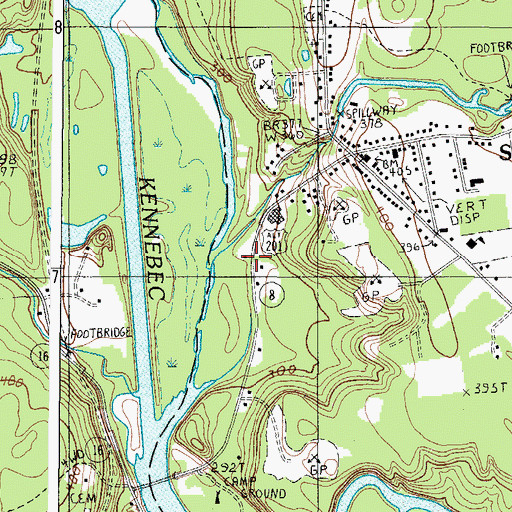 Topographic Map of Fall Brook, ME